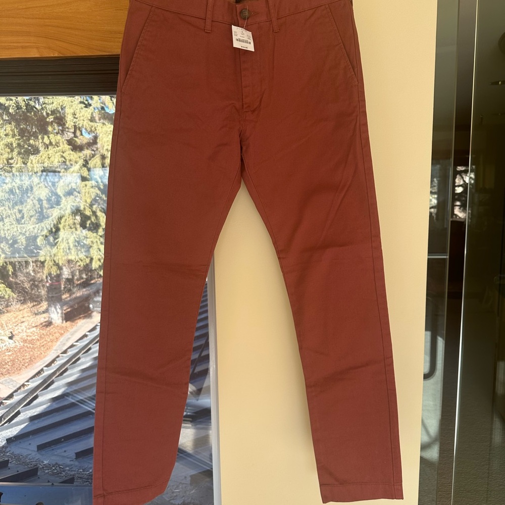 J.CREW •• DRIGGS Men's Chino Pants Rust Colour 30W